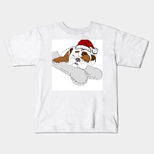 Christmas bulldog Kids T-Shirt